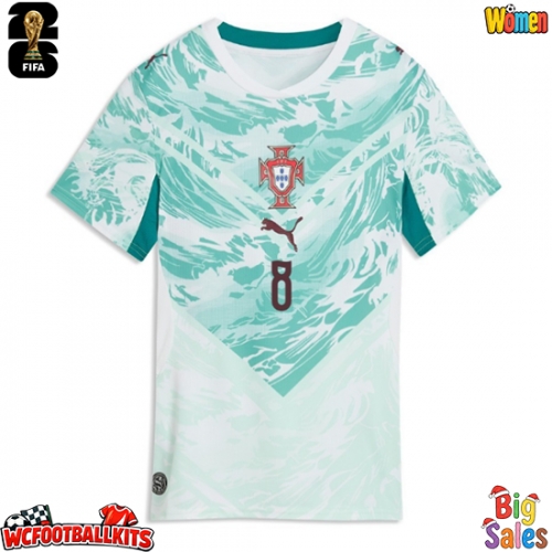 Portugal Bruno Fernandes #8 Replica Away Stadium Shirt for Women World Cup 2026 Short Sleeve